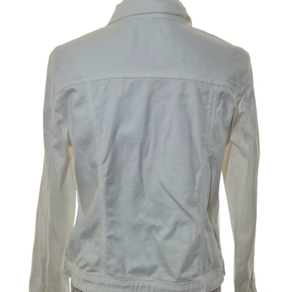 🤍White Denim Jacket by BACCINI Size M - Picture 10 of 12